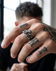 Men's Minimalist Stainless Steel Layered Ring – Stackable Street Style