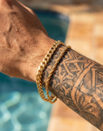 Men's Twist Chain & Cuban Link 2-Piece Bracelet Set