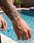 Men's Twist Chain & Cuban Link 2-Piece Bracelet Set