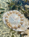 Women's Natural Baroque Pearl Bracelet – Genuine Freshwater Irregular 8–9mm White Pearl Jewelry