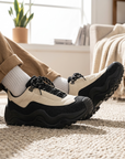 Herren Low Top Freizeitsneaker mit dicker Sohle – Retro-Schnürschuhe mit atmungsaktivem Mesh-Innenfutter und Gummisohle