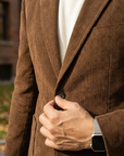Herren Cord-Anzugjacke in schmaler Passform – Strukturierter Zweiknopf-Blazer für Business und Smart Casual