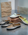 Men's Soft Leather Slip-On Slippers – Breathable Closed-Toe Mules