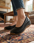 Women's Retro Platform Loafers with Buckle Strap