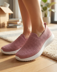 Chaussures à enfiler en maille respirante pour femme – Baskets confortables et légères avec semelle antidérapante, amorti doux et faciles à porter au quotidien