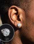 Men's 1 Carat Moissanite Magnetic Ear Clip – Sterling Silver 925