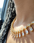 Women's Emerald Zircon Choker Necklace – Gold-Plated Copper