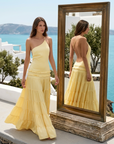 Women's Backless Sleeveless Maxi Dress – Lace-Up Camisole