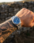 Men's Automatic Calendar Watch – Stainless Steel Mechanical Timepiece with Day-Date Display, Mineral Crystal & Waterproof Design