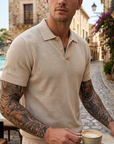 Men's Classic Linen Blend Polo Shirt – Short Sleeve
