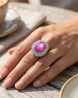 Women's Six-Ray Star Natural Ruby Sterling Silver Ring