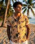 Men's Floral Print Short Sleeve Shirt – Loose Fit Summer Style