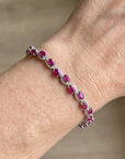 Women's Natural Garnet Sterling Silver Adjustable Bracelet