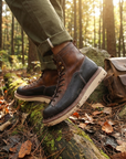 Herren Echtleder High-Top Martin Boots – Britischer Stil Schnürstiefel Runde Kappe Kampf- und Arbeitsstiefel