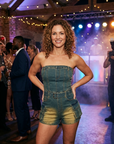 Women's Sleeveless Slim-Fit Denim Jumpsuit
