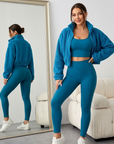 Women's Plush Fleece Sports Three-Piece Set