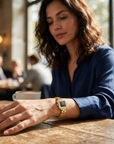 Women's Square Quartz Watch – Retro Alloy Bracelet Wristwatch
