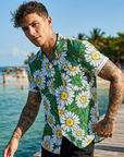 Men's Floral Print Short Sleeve Shirt – Loose Fit Summer Style