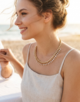 Women's Emerald Zircon Choker Necklace – Gold-Plated Copper