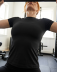 Women's Round Neck Slim Fit Sports Top – Moisture-Wicking Activewear