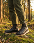 Herren Echtleder High-Top Martin Boots – Britischer Stil Schnürstiefel Runde Kappe Kampf- und Arbeitsstiefel