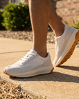 Men's Genuine Leather Low Top Breathable Sports Shoes – Lace-Up Casual Sneakers