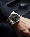 Herren-Automatik-Uhr, ultraflach – 39mm Edelstahl, Doppelte Kalenderanzeige & 50M wasserdicht