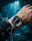 Herren-Automatik-Uhr, ultraflach – 39mm Edelstahl, Doppelte Kalenderanzeige & 50M wasserdicht