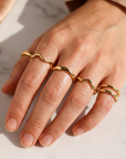 Women's Five-Piece Geometric Stackable Ring Set