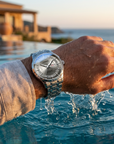 Herren-Automatik-Uhr, ultraflach – 39mm Edelstahl, Doppelte Kalenderanzeige & 50M wasserdicht