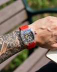 Men's Multi-Function Mechanical Watch – Transparent Barrel Case, Silicone Strap & Luminous Sport Timepiece