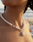 Women's Natural Freshwater Pearl Sterling Silver Necklace
