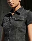 Women's Classic Slim Fit Short Sleeve Shirt – Button-Down Collar