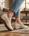 Women's Retro Platform Loafers with Buckle Strap