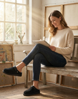 Kork-Sandalen mit Fleece-Futter für Damen