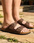 Men's Microfiber Leather Sandals – Ergonomic Arch Support Slip-On