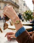 Women's Square Quartz Watch – Retro Alloy Bracelet Wristwatch