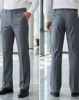Men's High-Waist Straight-Leg Business Pants – Slim Flare Trousers