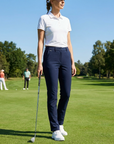Hochwertige Stretch-Golfhose für Damen – schmal geschnittene Hose mit hoher Taille, schnelltrocknendem Stoff und geradem Bein