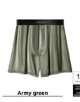 Men Ice Silk Boxer Briefs – Breathable Mid-Waist Satin Comfort Underpants