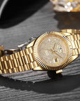 Men's Automatic Calendar Watch – Stainless Steel Mechanical Timepiece with Day-Date Display, Mineral Crystal & Waterproof Design