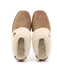 Unisex Thermal Leather House Slippers – Warm Fur Lined Slip-On Winter Indoor Shoes, EVA Sole, Sizes 6–13