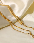 Women's Retro Double-Layer Gold-Plated Stainless Steel Necklace