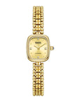 Women's Gold Rectangular Quartz Watch – Slim Stainless Steel Strap, 30M Waterproof, Business Fashion Wristwatch (FW-3060)