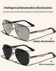 Men's Carbon Fiber Pilot Sunglasses – Polarized, UV-Protected, Color-Changing Aviator Shades