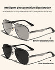 Men’s Carbon Fiber Pilot Sunglasses – Polarized, UV-Protected, Color-Changing Aviator Shades