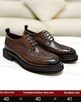 Men's Brogue Genuine Leather Dress Shoes – Cowhide Lace-Up, Pigskin Lining, Medium Heel 3–5cm, EU 38–44, Black & Brown
