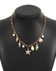 Women's Ocean Pearl Tassel Necklace – Starfish and Shell Beach-Inspired Pendant