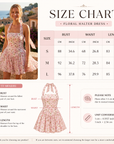 Women's Floral Halter Neck Chiffon Mini Dress