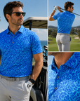 Men's Short Sleeve Golf Polo Shirt – Moisture-Wicking Printed
